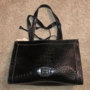 Liz Claiborne black crocodile skin purse